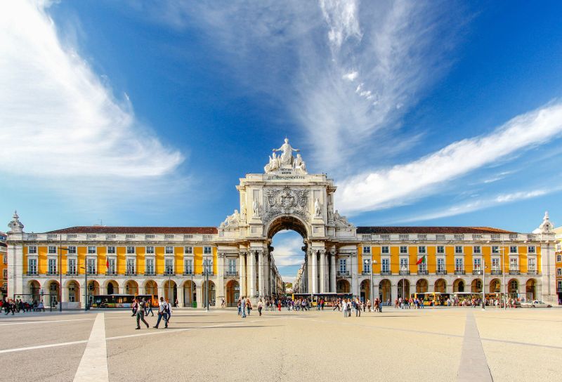 Coucher de soleil sur le Palacio Real de Lisbonne